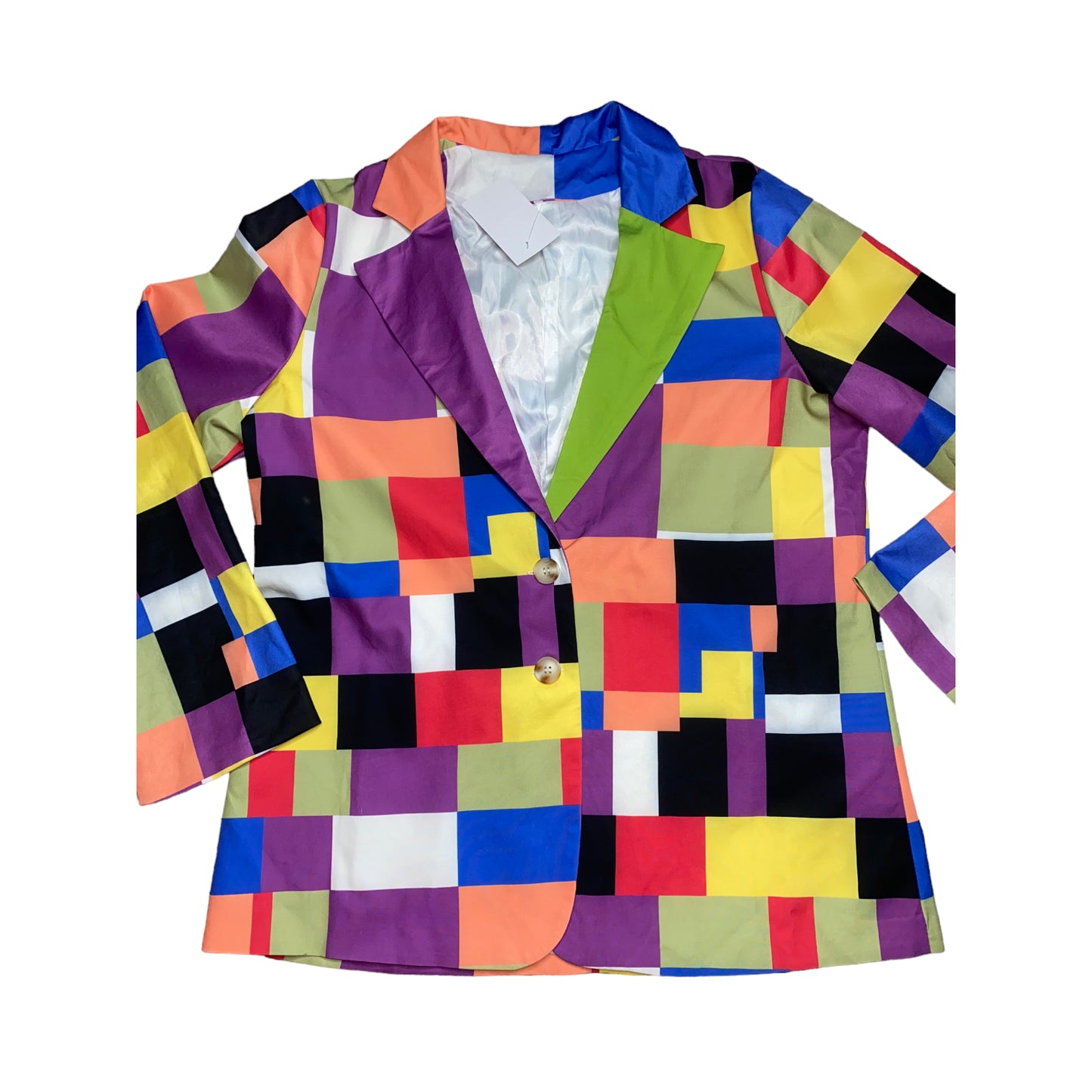 Multicolor Square Block Blazer