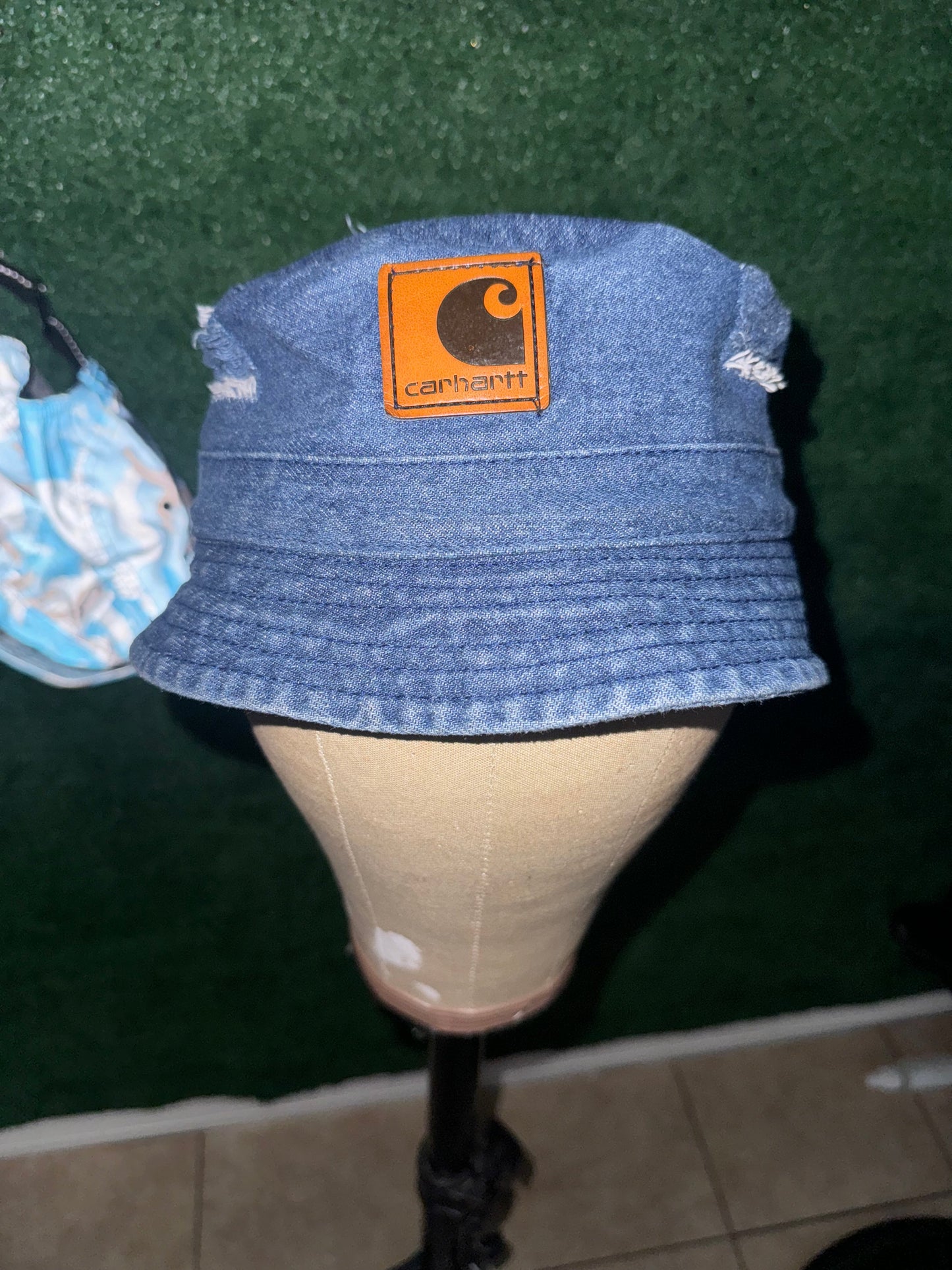 Distressed Denim Carhartt Bucket Hat