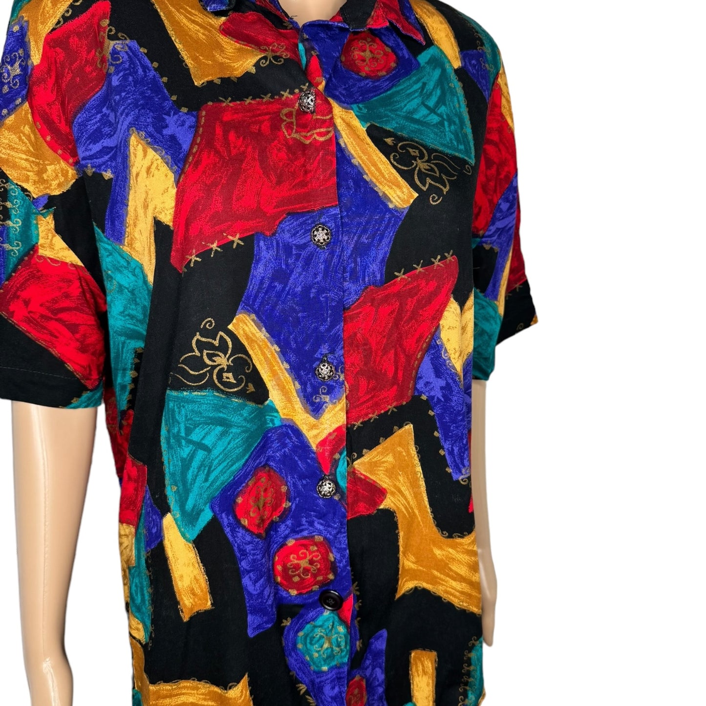 California Connections Watercolor Print Blouse