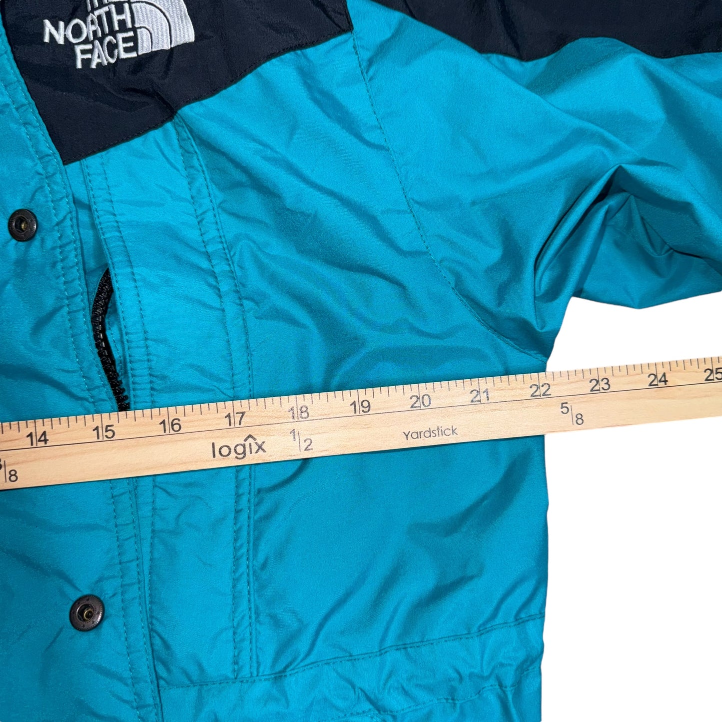 Turquoise & Black North Face Jacket