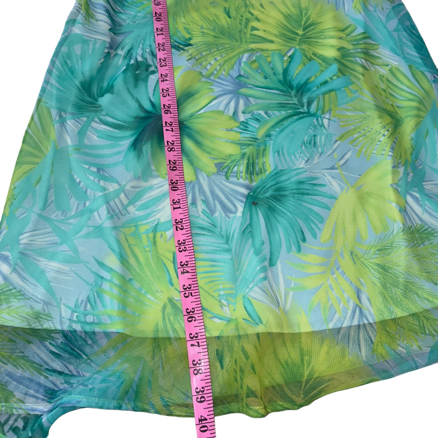 Vintage Blue and Green Sundress with Matching Sheer Top