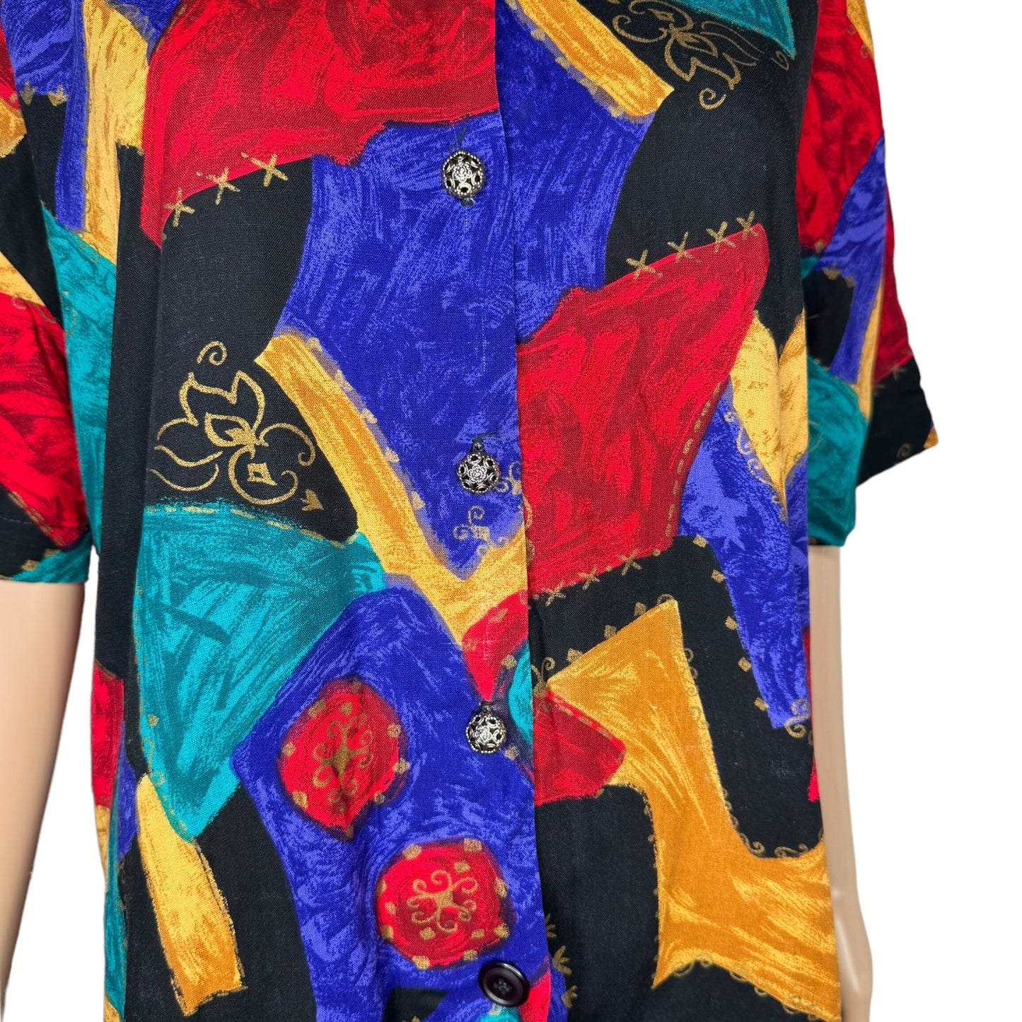 California Connections Watercolor Print Blouse