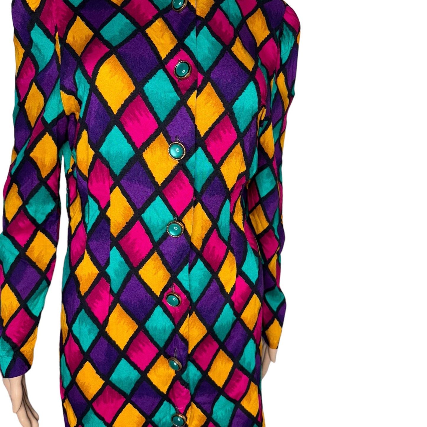 Colorful Rhombus Print Dress