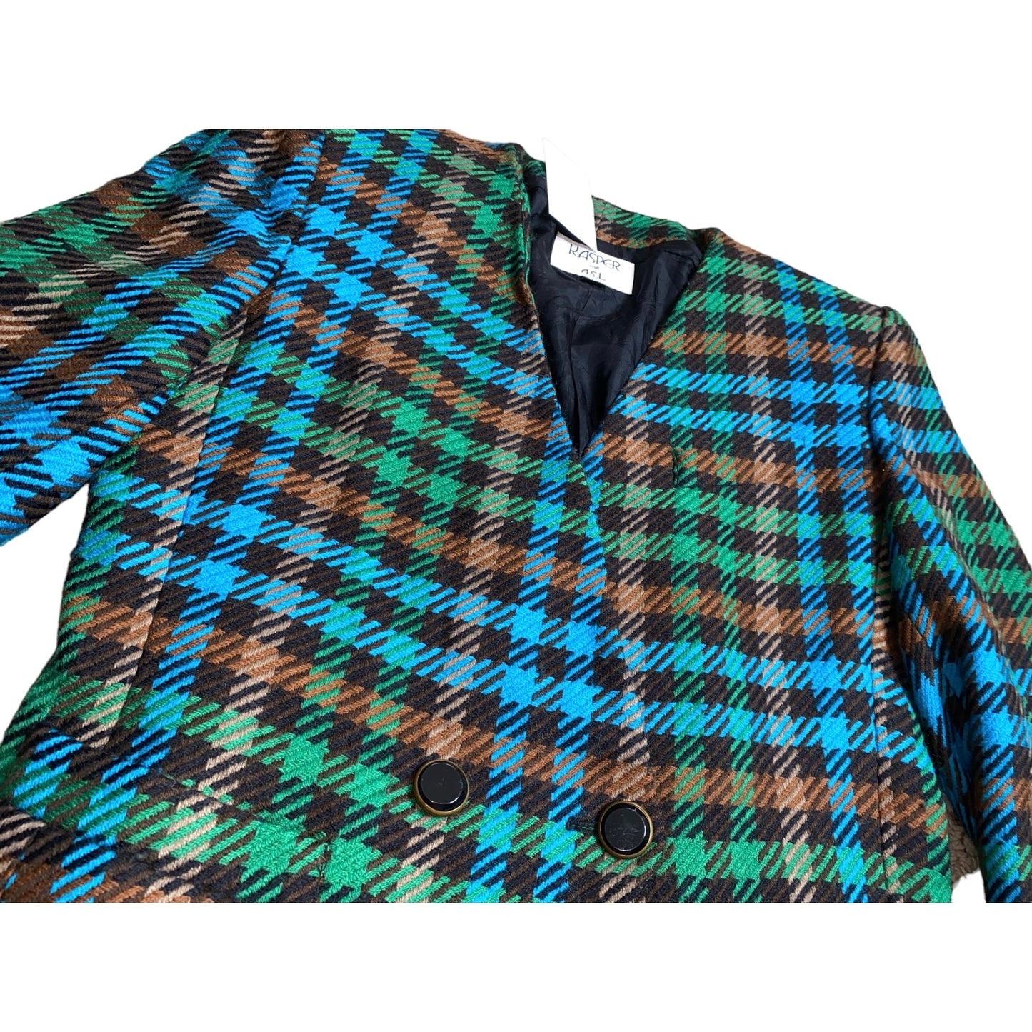 Turquoise Plaid Blazer