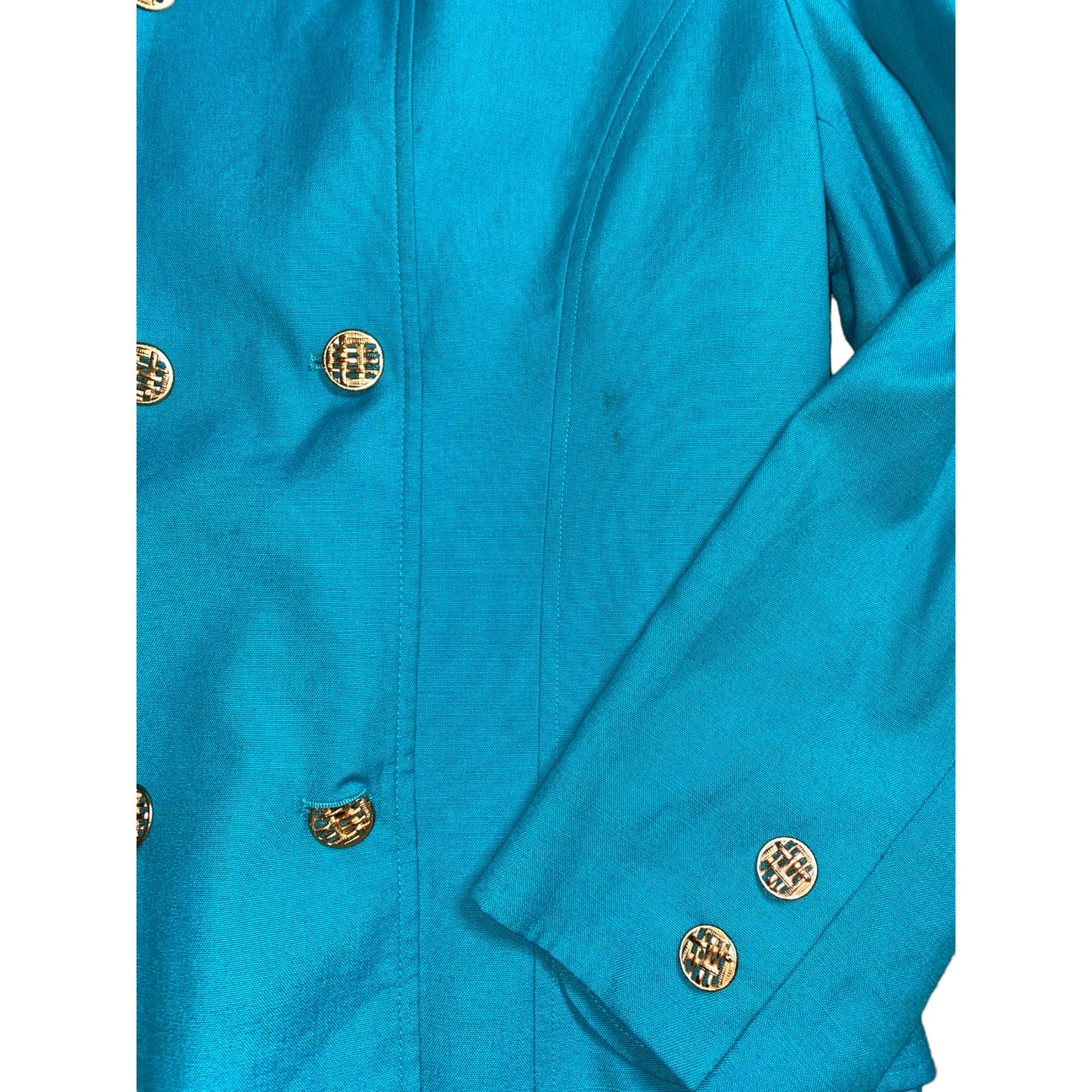 Turquoise Double Breasted Blazer