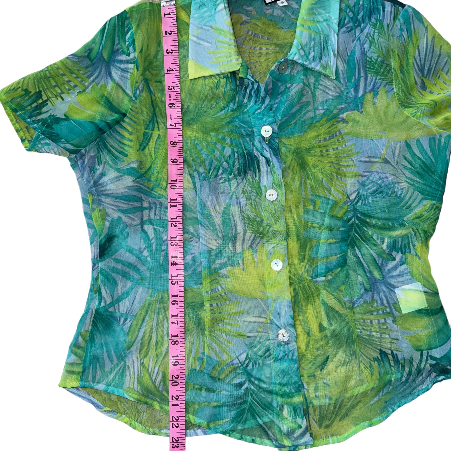Vintage Blue and Green Sundress with Matching Sheer Top