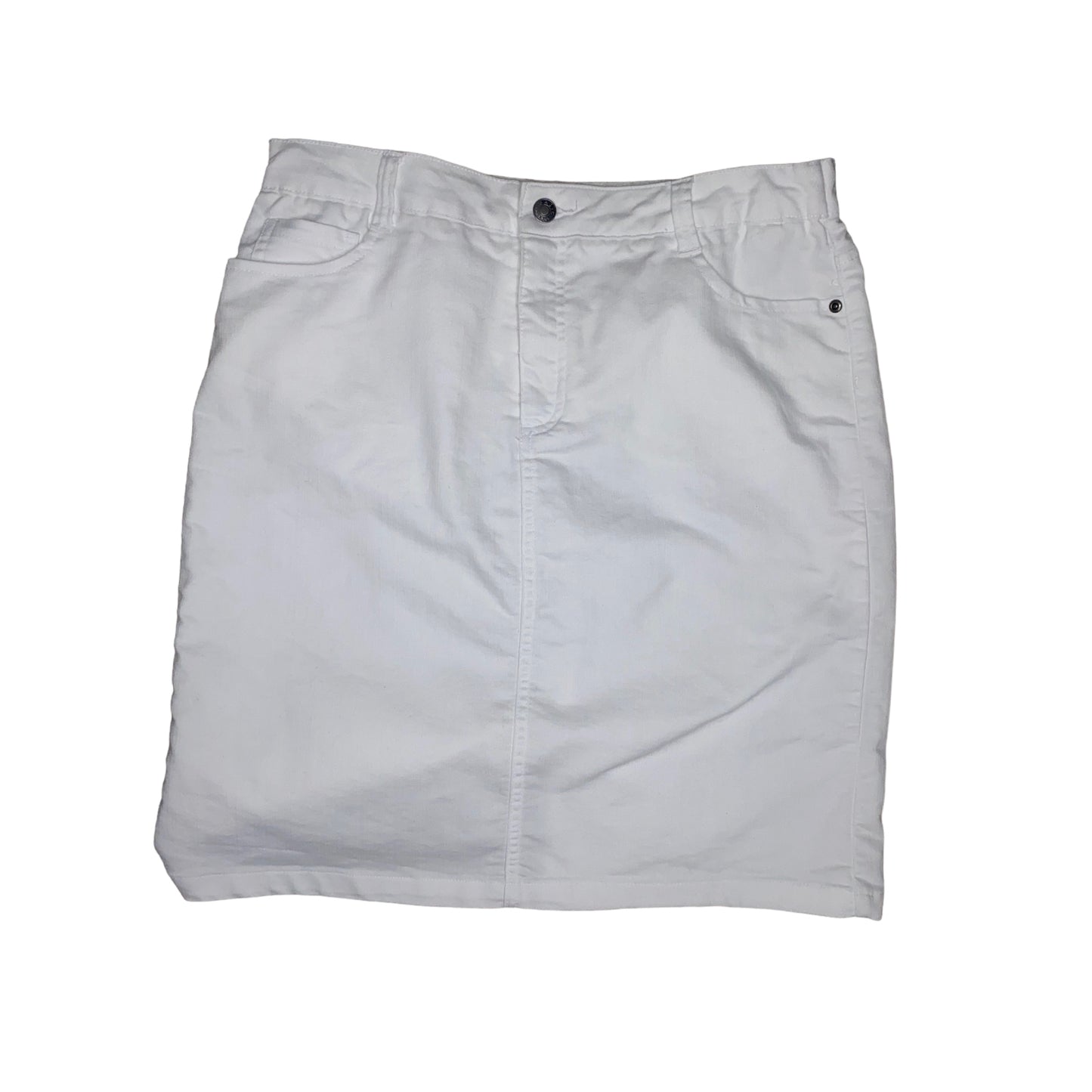 White Knee Length Skirt