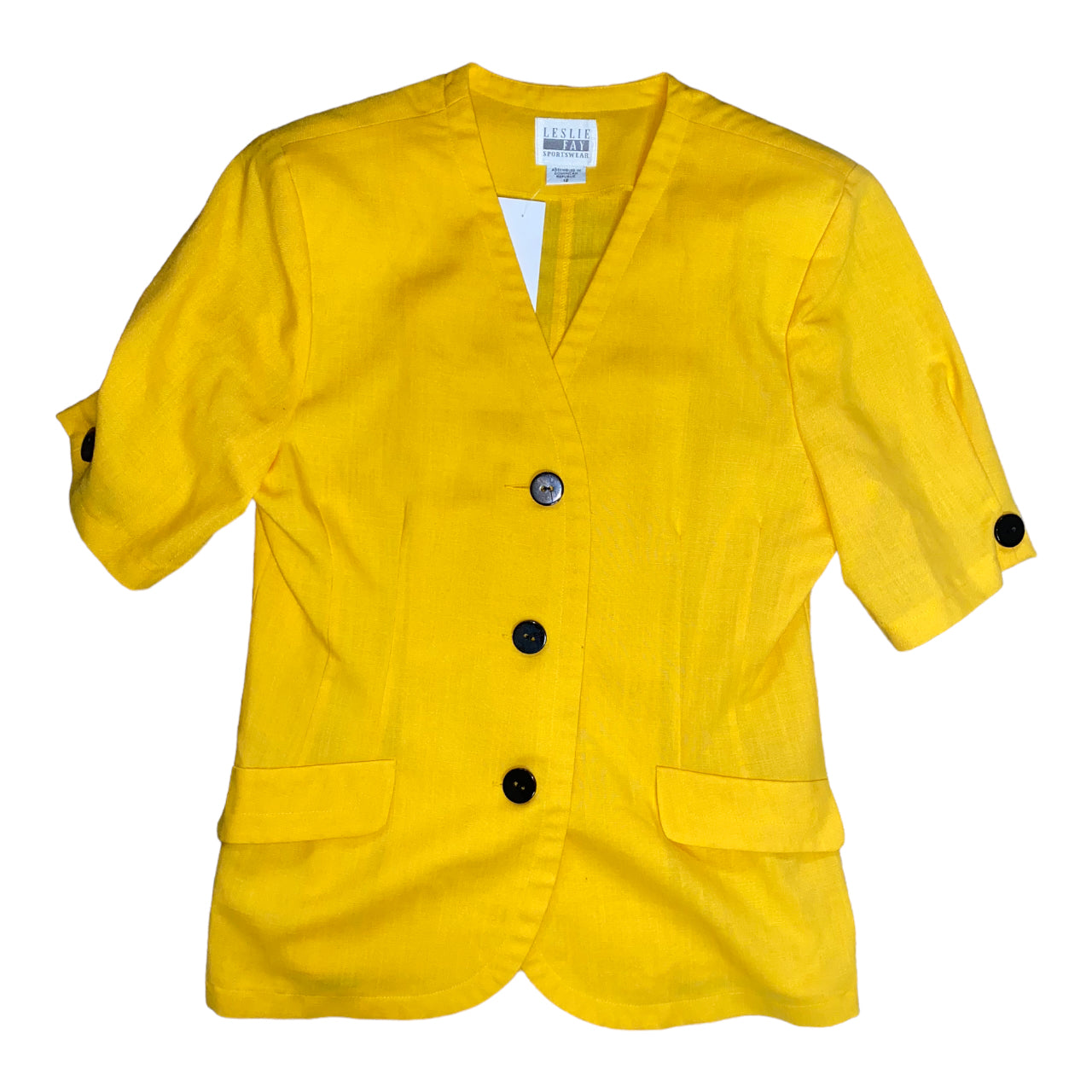 Yellow Leslie Fay Short Blazer
