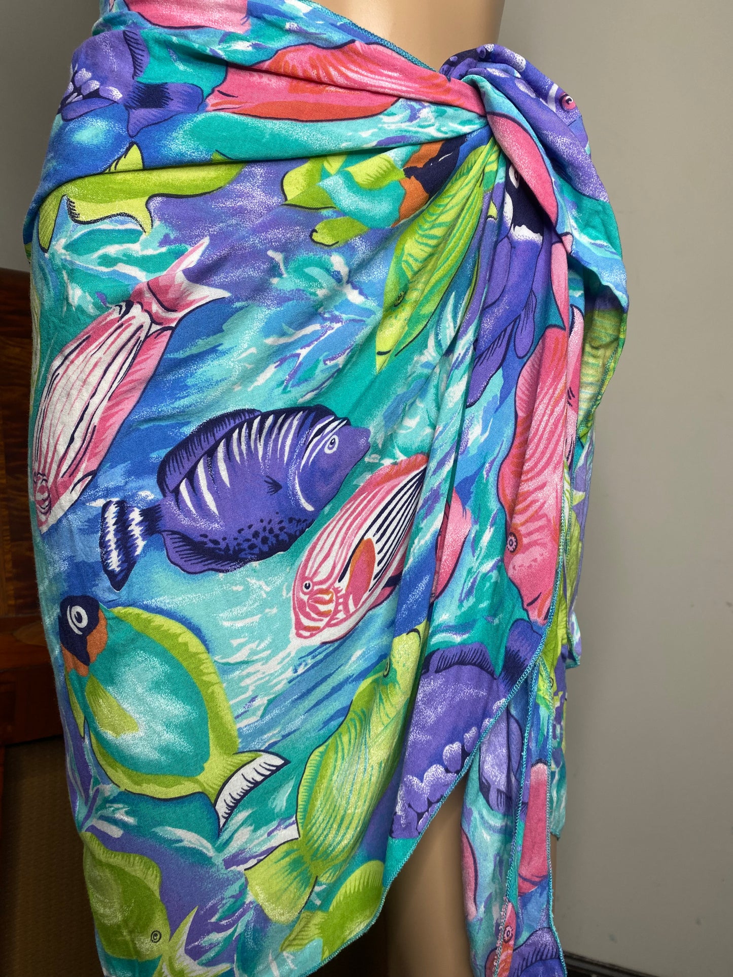 Aquatic Print Pareo Wrap