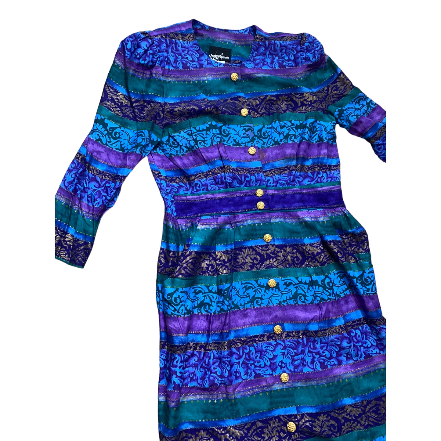 Vintage Positive Attitude Button Up Dress