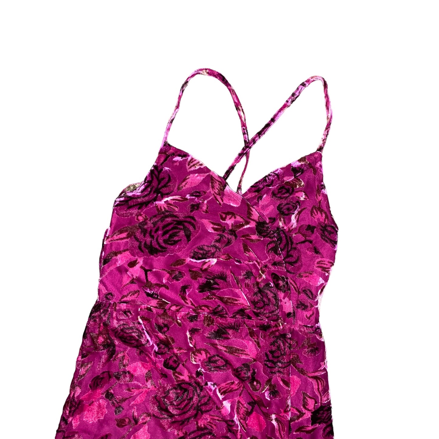 Velvety Burnout Roses Slipdress