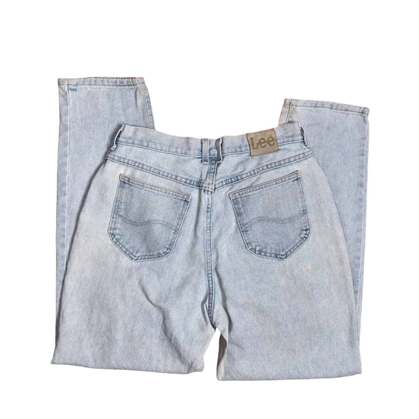 Vtg Lee Jeans Womens 20 W Blue Light Wash High Waist Tapered Denim