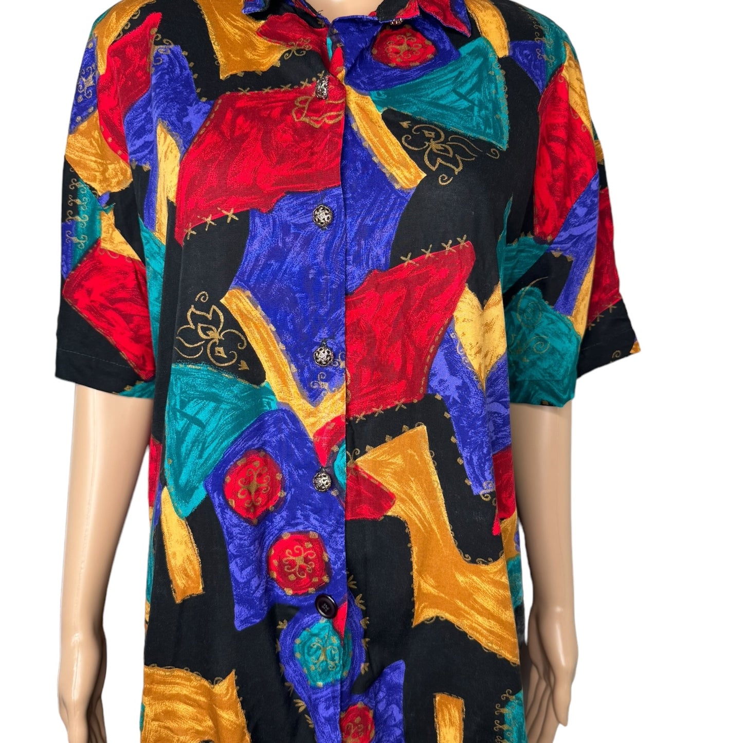 California Connections Watercolor Print Blouse