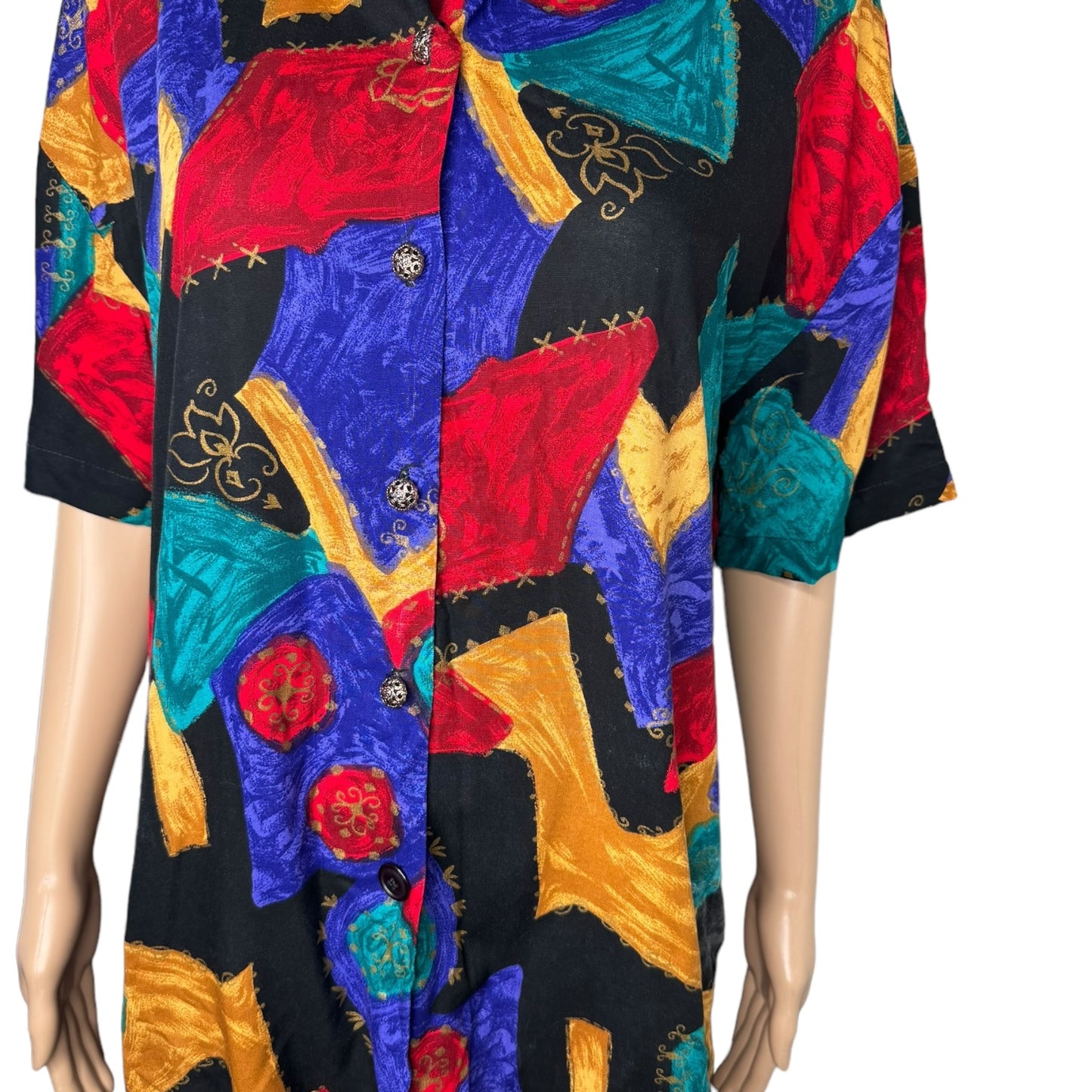 California Connections Watercolor Print Blouse