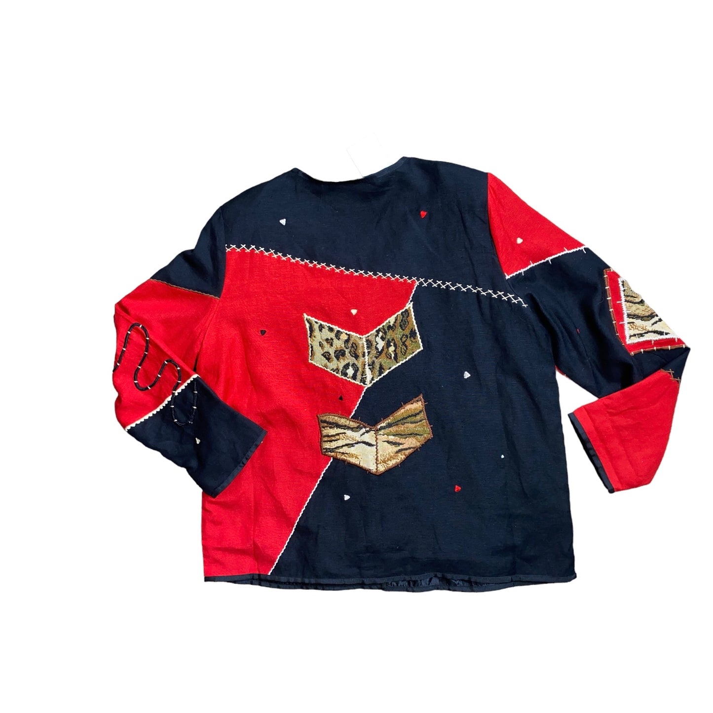 Red Black Animal Embroidered