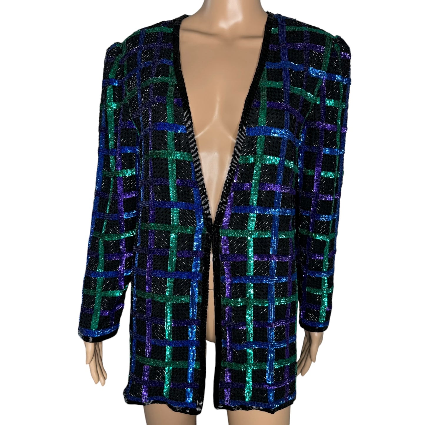 Vintage Niteline Della Roufogali Sequin Evening Formal Jacket