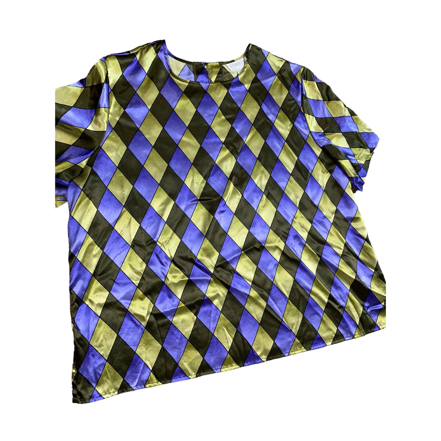 Silk Colorblock Blouse