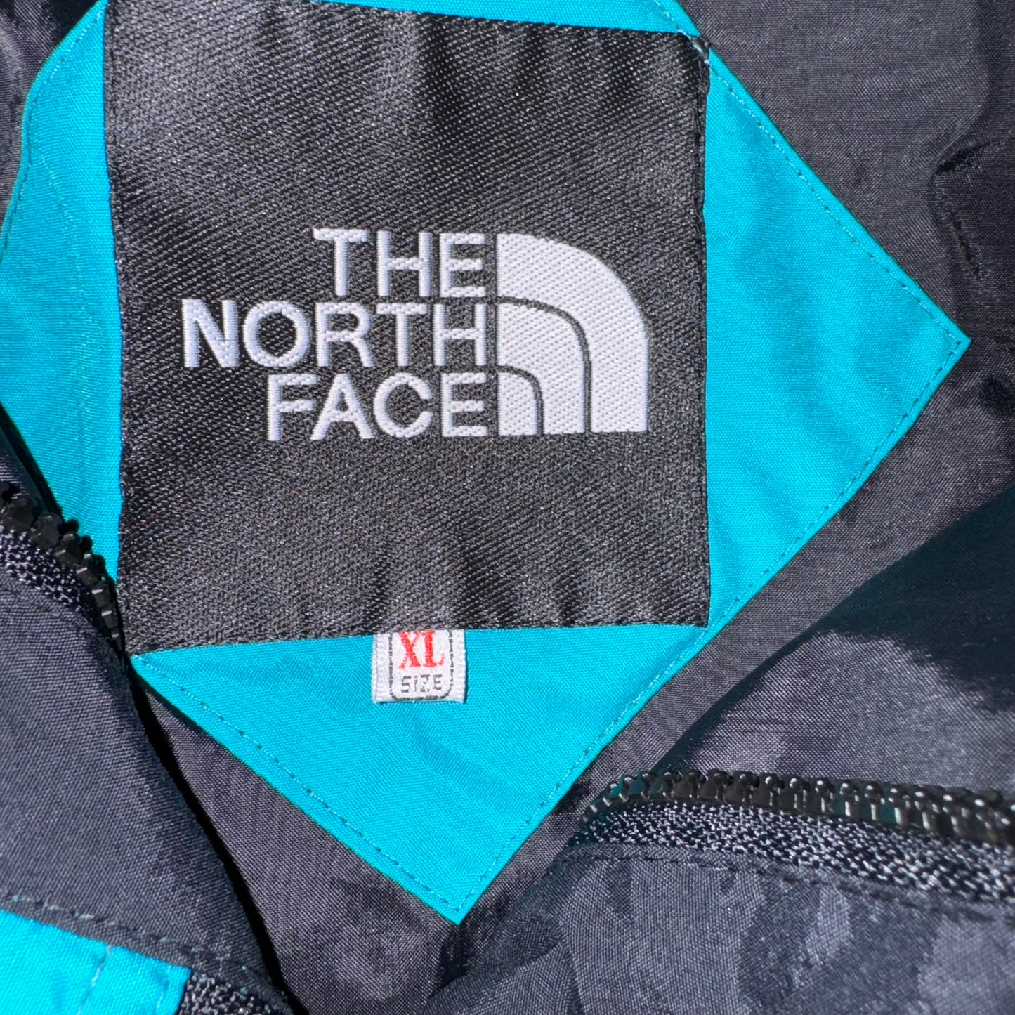 Turquoise & Black North Face Jacket