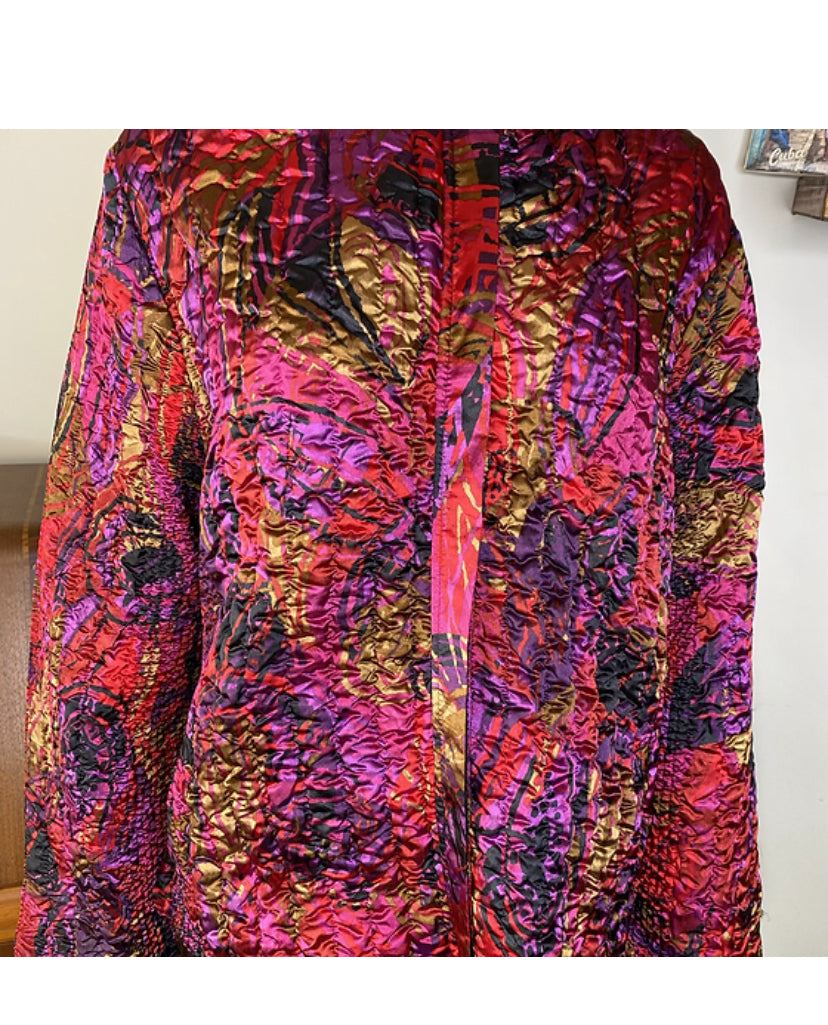 Reversible Crinkle Jacket Zipper Front