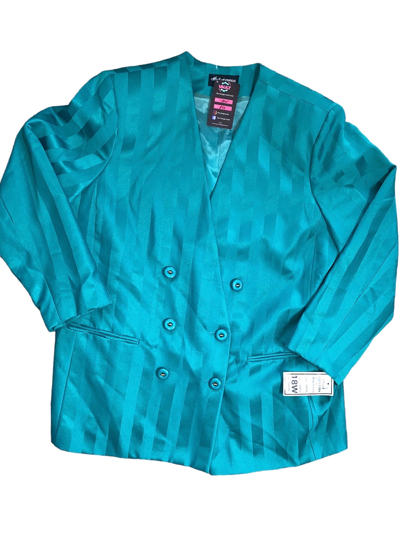 Teal Double Breast Blazer
