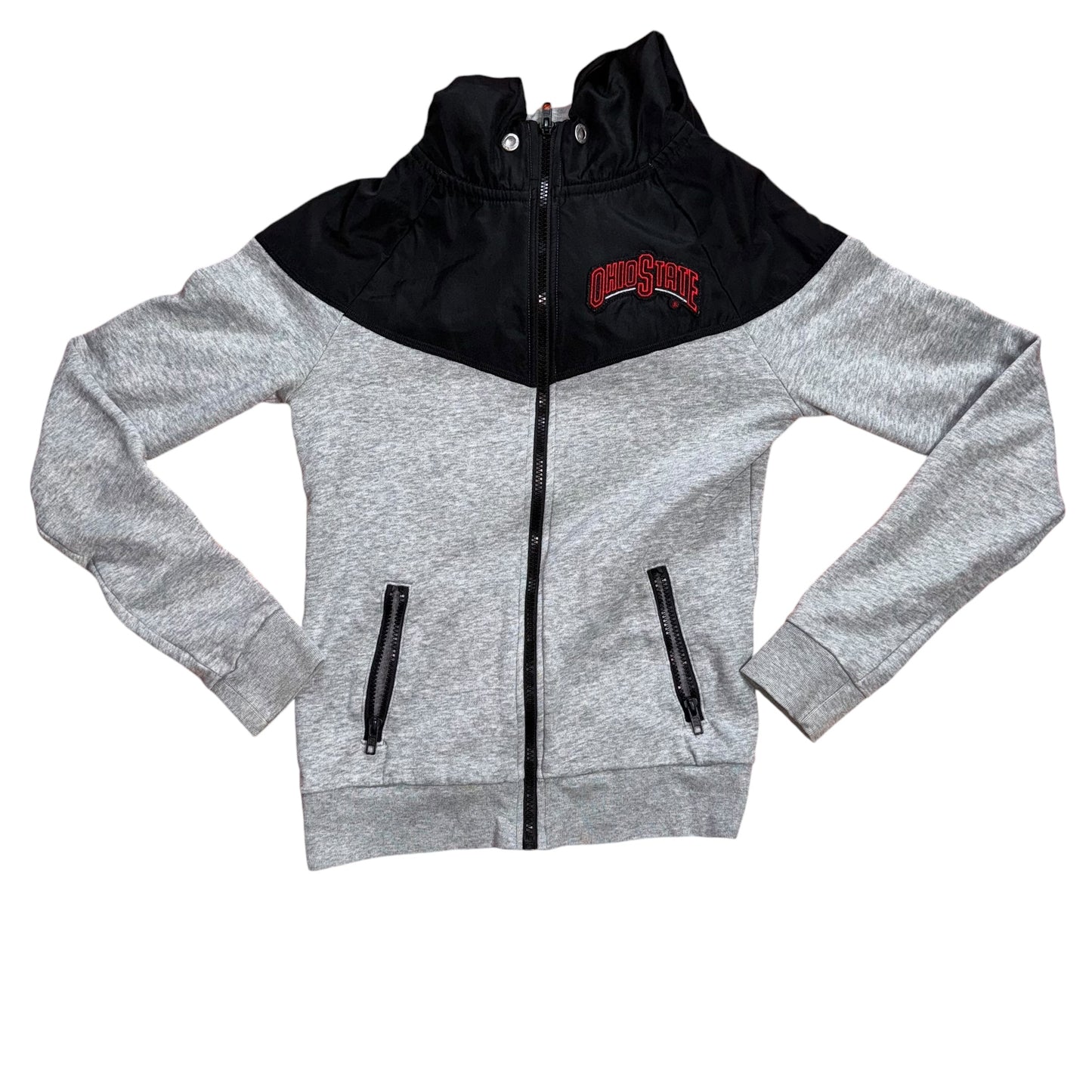 Ohio State Buckeyes Gray/Black Full Zip Hoodie