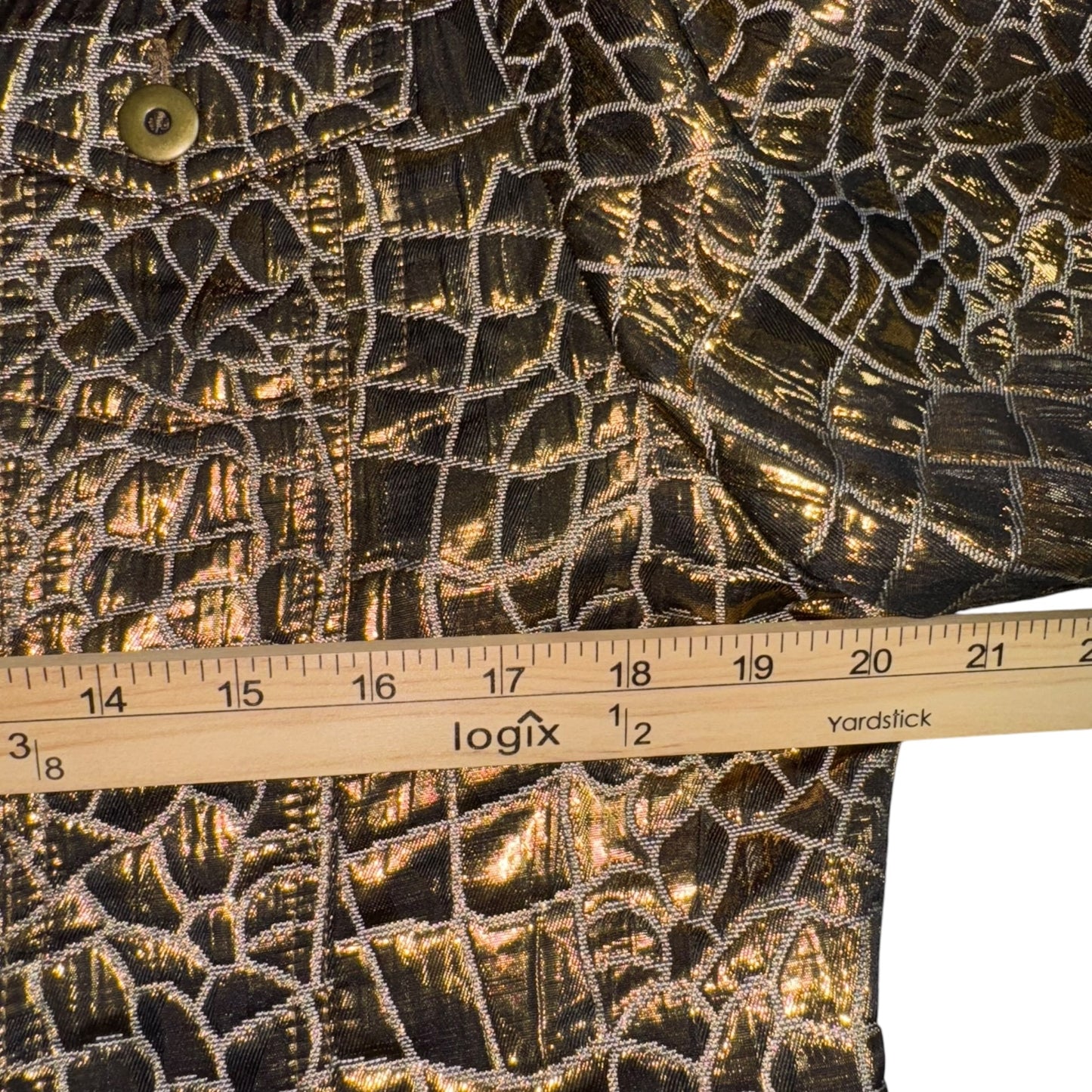 Gold Embroidered Crocodile Metallic Jacket