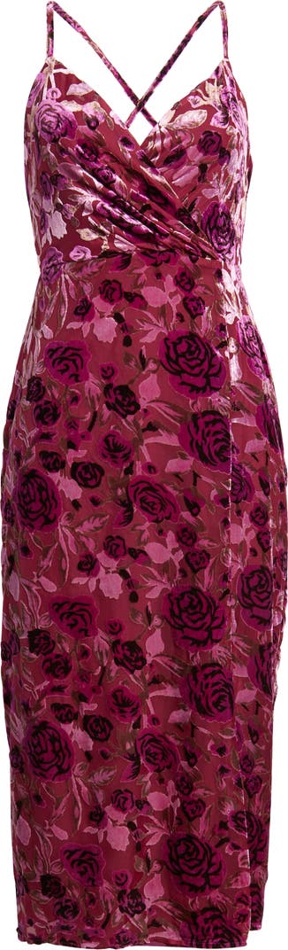 Velvety Burnout Roses Slipdress