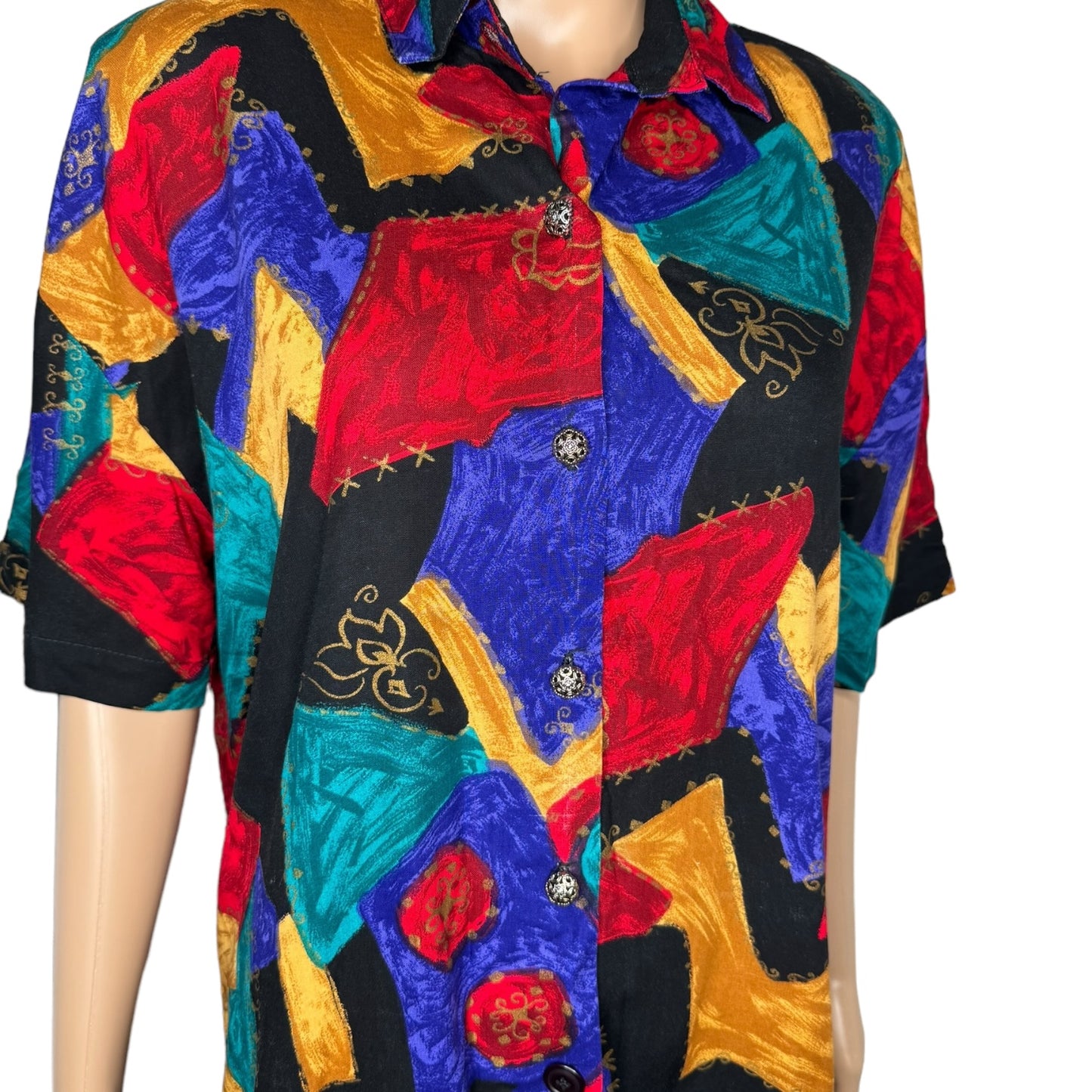 California Connections Watercolor Print Blouse