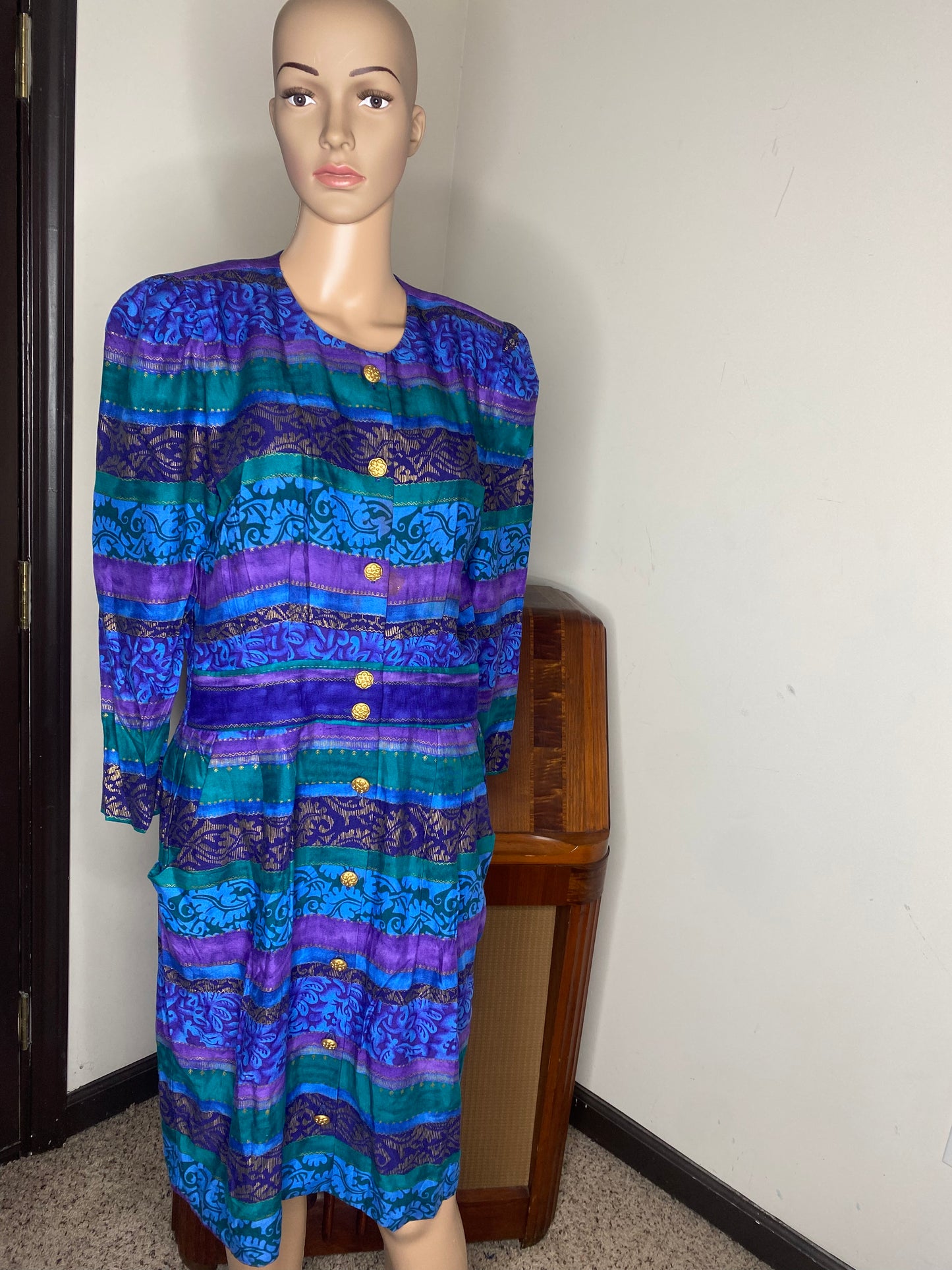 Vintage Positive Attitude Button Up Dress