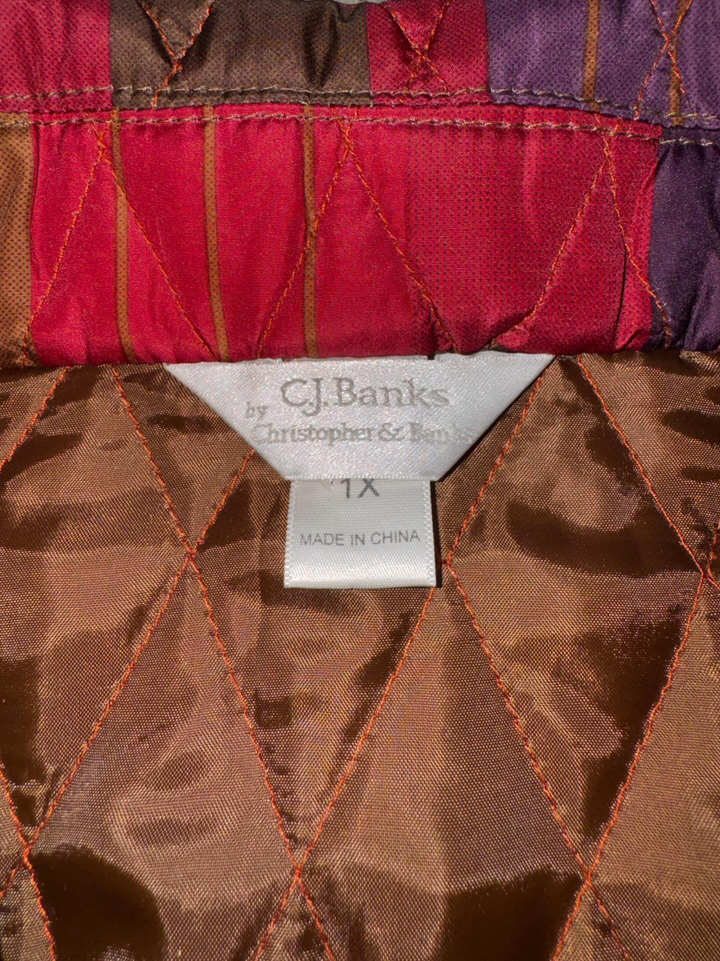 Multi-Color Checkered Quilted Jacket Snap Button