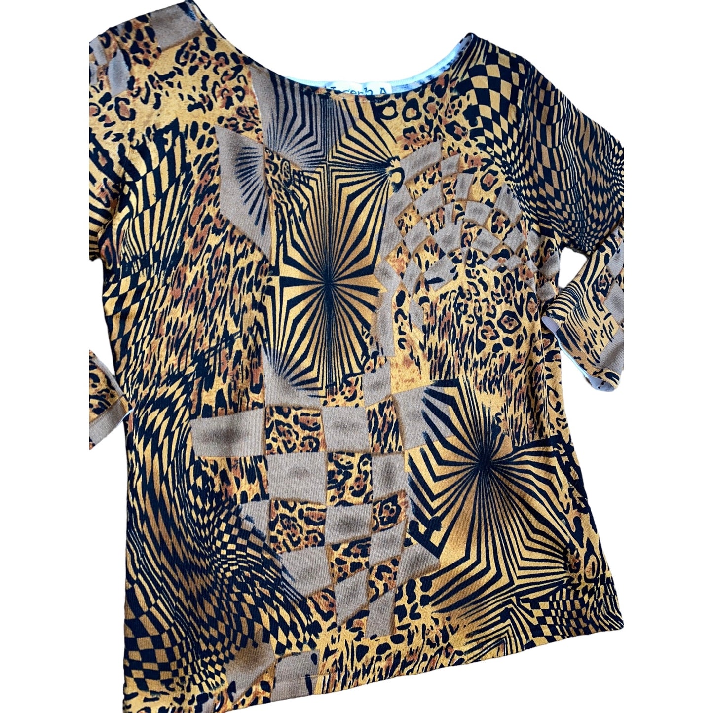 Leopard Geometric Print Top