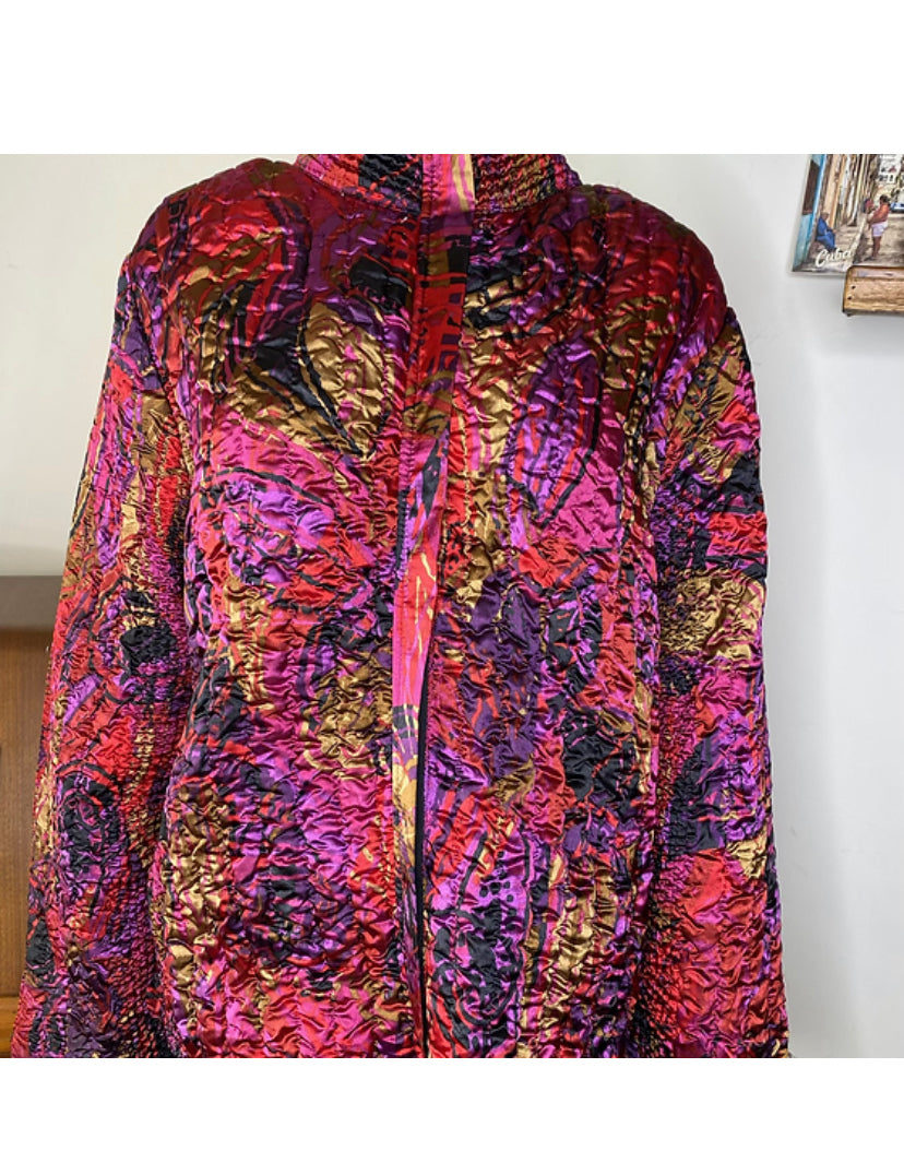 Reversible Crinkle Jacket Zipper Front