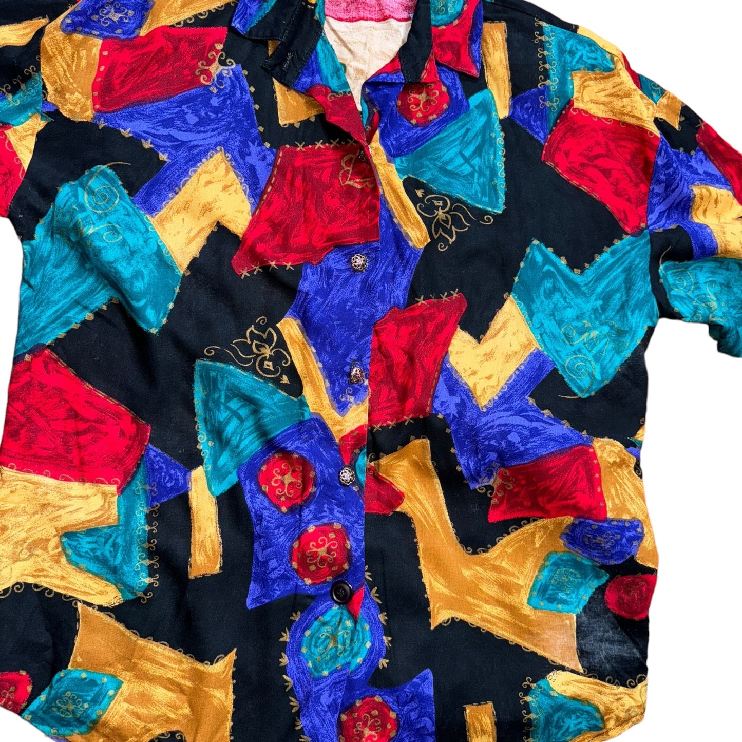 California Connections Watercolor Print Blouse