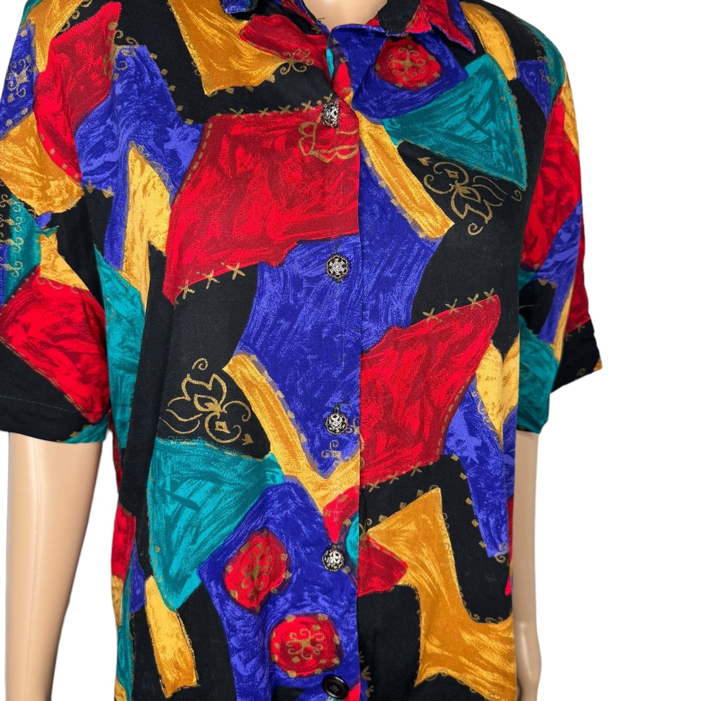 California Connections Watercolor Print Blouse