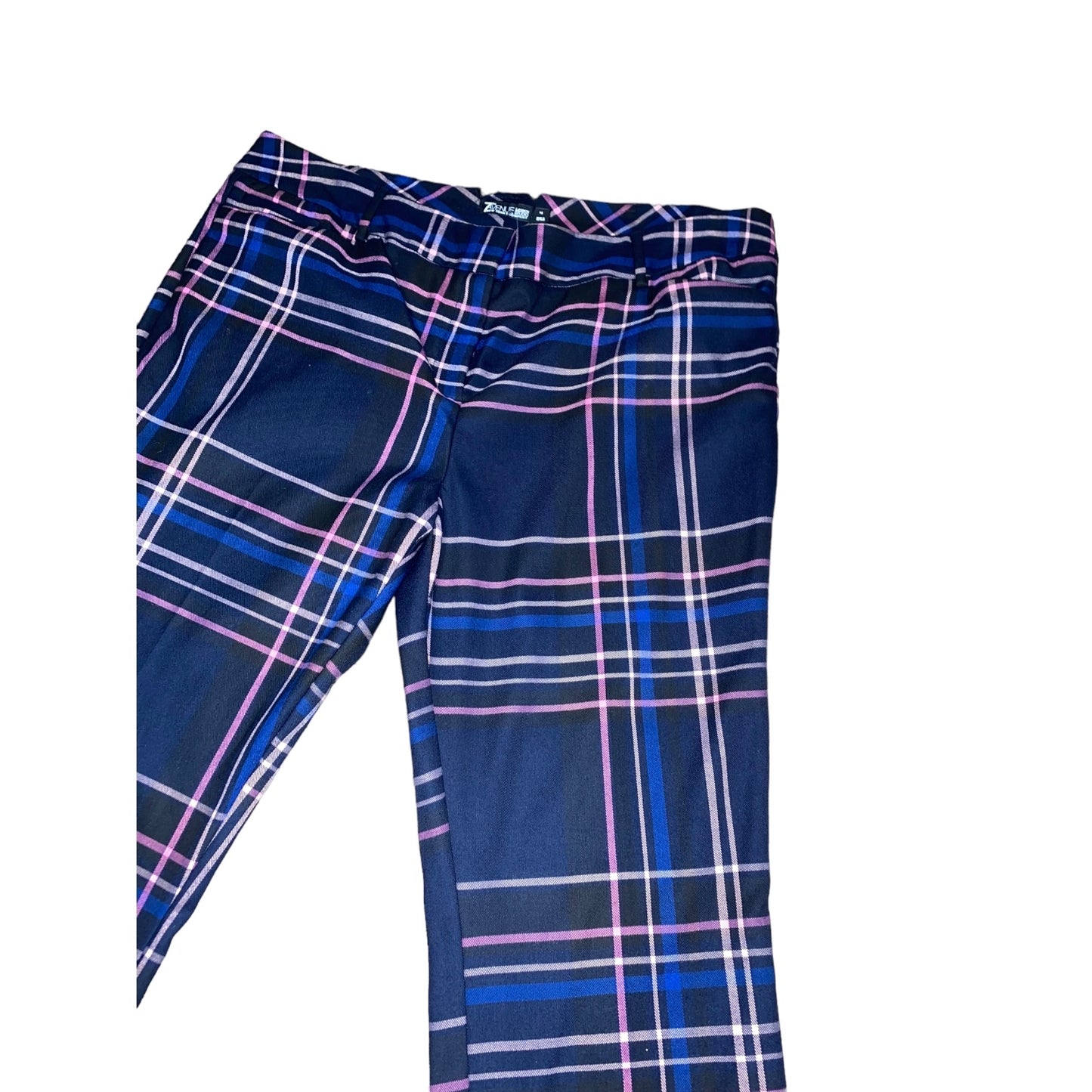Navy Plaid Slacks