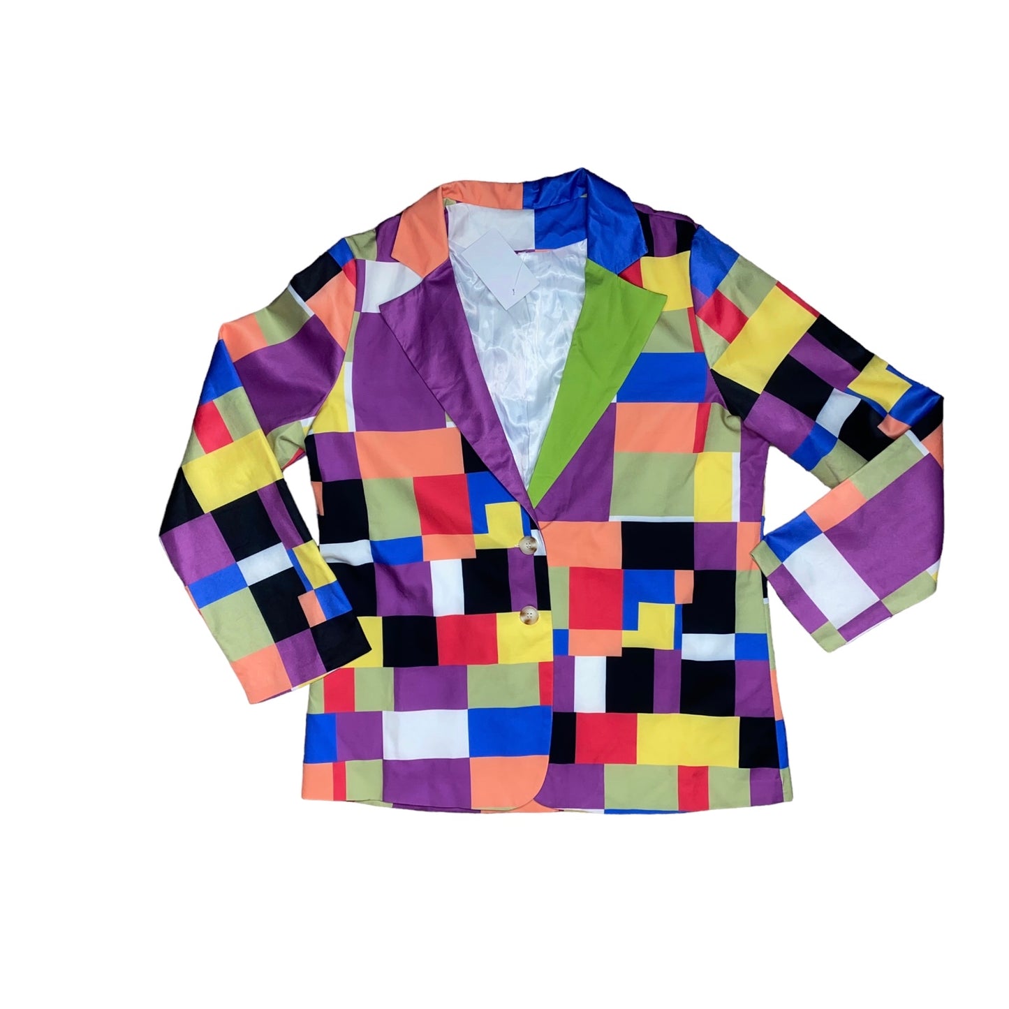 Multicolor Square Block Blazer