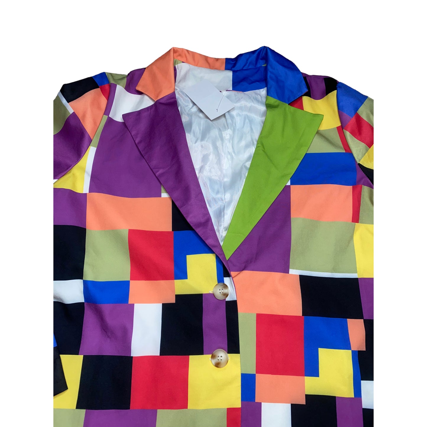 Multicolor Square Block Blazer