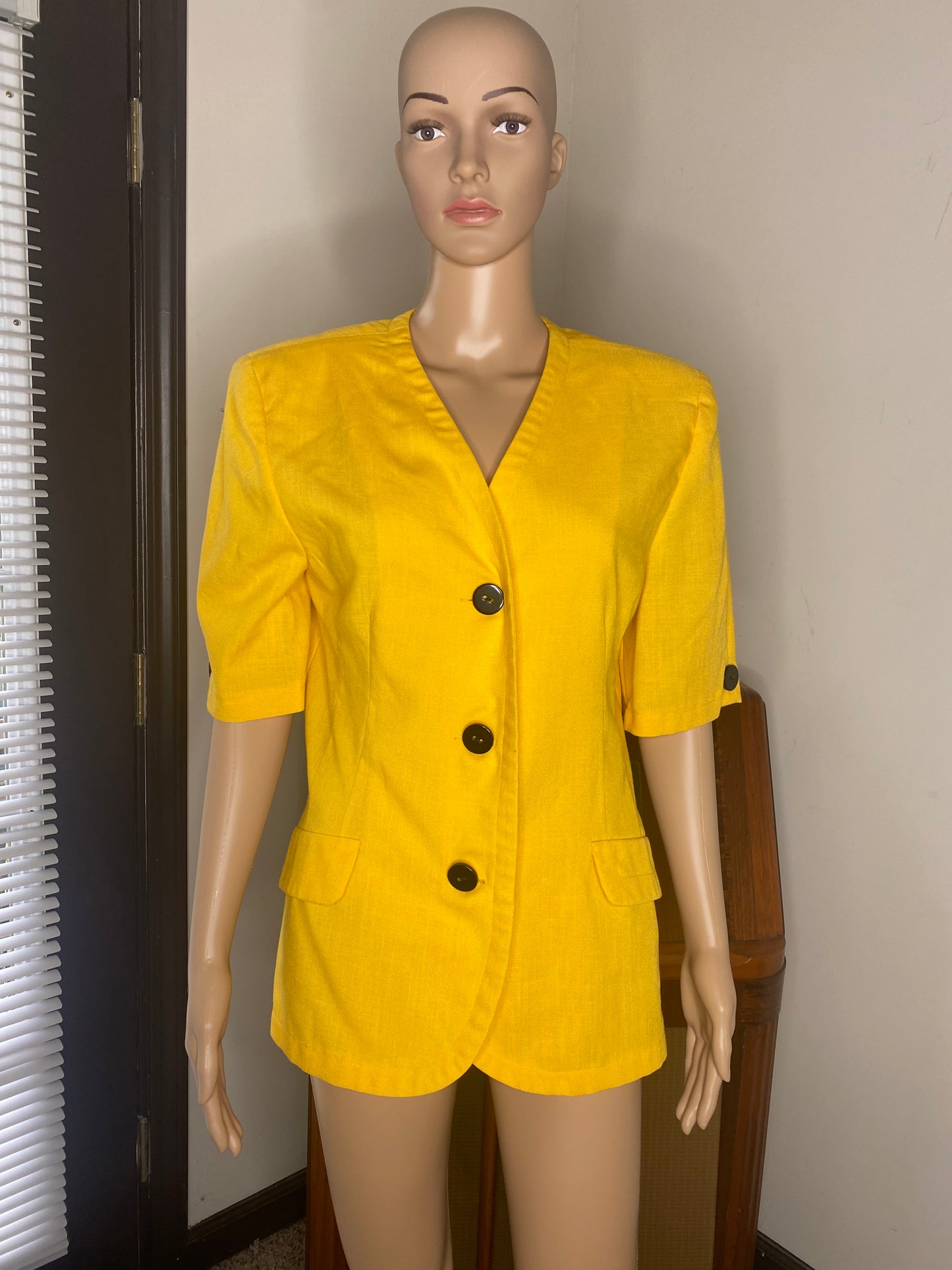 Yellow Leslie Fay Short Blazer