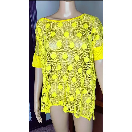 Yellow Fishnet Shirt
