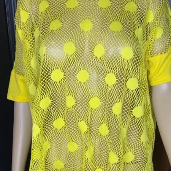 Yellow Fishnet Shirt