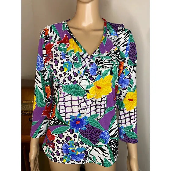 Animal Floral Print Top