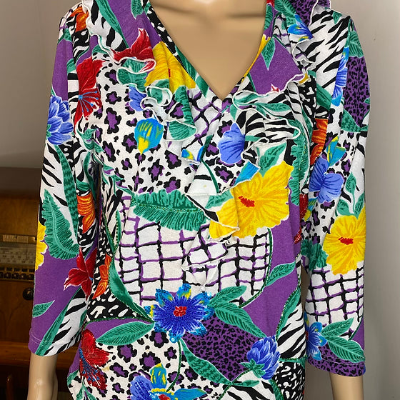 Animal Floral Print Top