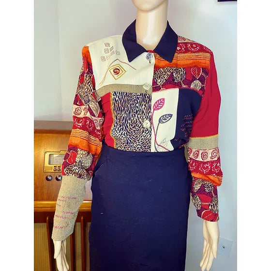 Colorblock Zebra Floral Print Top
