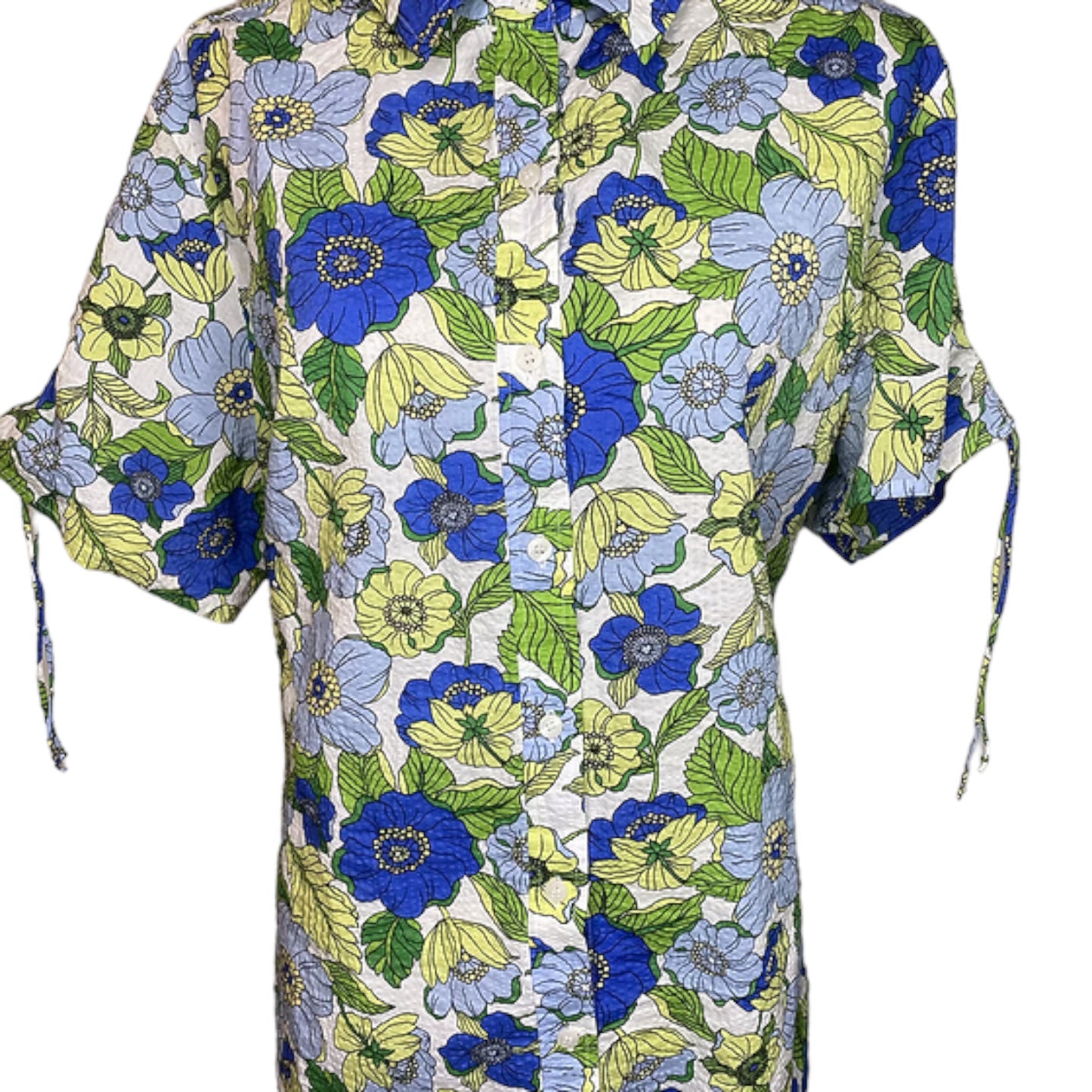Blue & Green Floral Top