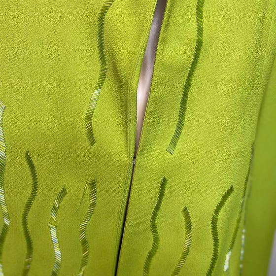 Olive Green Beaded Blazer