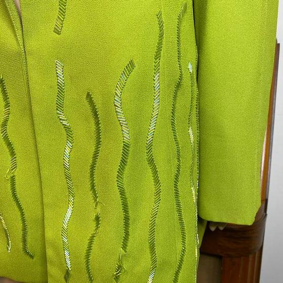 Olive Green Beaded Blazer