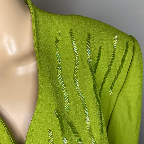Olive Green Beaded Blazer
