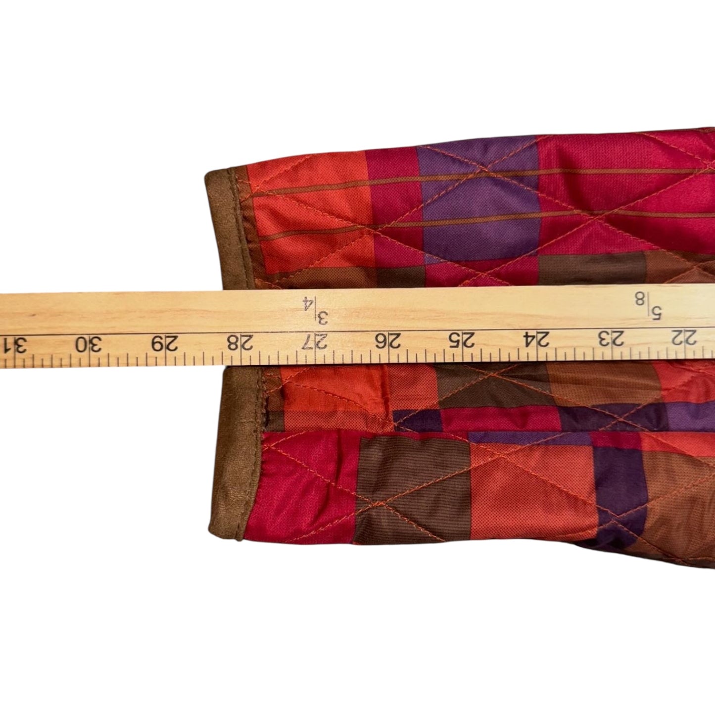 Multi-Color Checkered Quilted Jacket Snap Button