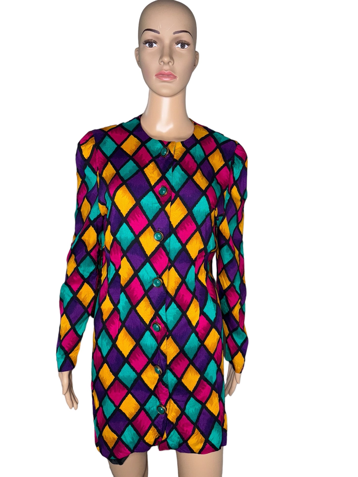 Colorful Rhombus Print Dress