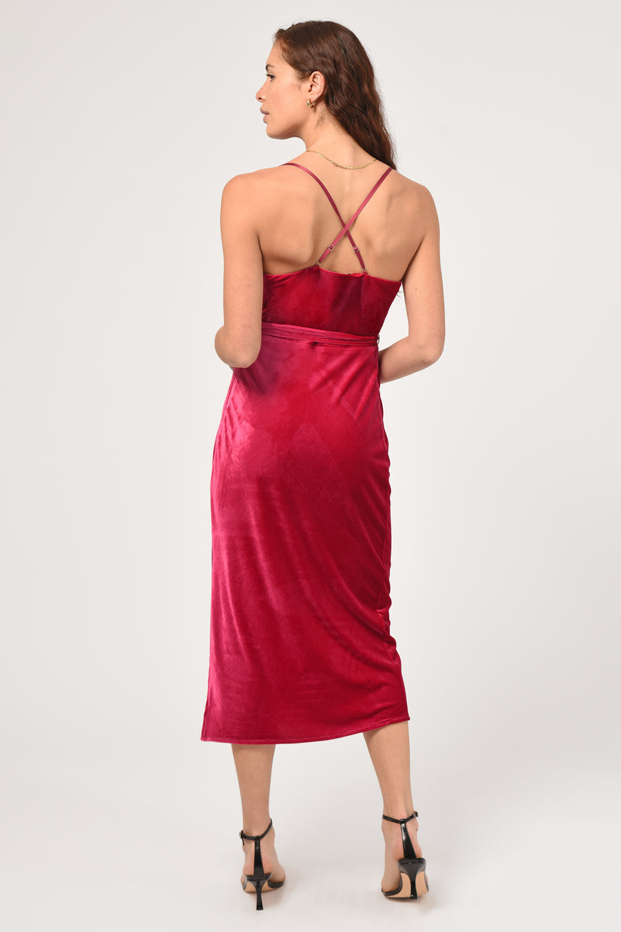 Zana Velvet Cowl Neck Slip Dress.